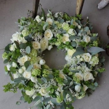 Luxury White Funeral Wreath - Joannes Florist Winchester