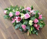 Pink Rose and Lily Funeral Spray - Joannes Florist Winchester