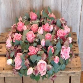 MELISA - Pink Rose & Freesia Funeral Posy