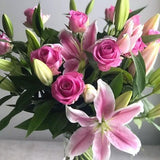 NICOLA - Pink Rose and Lily Bouquet.