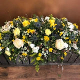 Cream and Yellow  Rose Coffin Spray - Joannes Florist Winchester